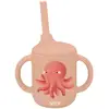 Image de Gobelet en silicone pieuvre en silicone rose 10,7x10x6,1 cm