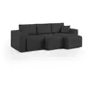 Image de Canapé avec 3 assises en tissu imperméable 245 cm noir