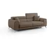 Image de Canapé avec assises coulissantes en tissu 185 cm brun