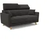 Image de Canapé convertible avec têtières réglables 160 cm noir