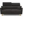 Image de Canapé convertible avec têtières réglables 180 cm noir