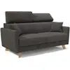 Image de Canapé convertible avec têtières réglables 200 cm noir