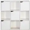 Image de Bibliothèque avec 3 étagères et 9 compartiments en aggloméré blanc