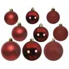 Image de Ensemble de 26 boules de Noël en plastique rouge, Ø 6/8/10 cm
