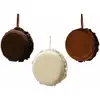 Image de Ensemble 3 pendentifs de Noël forme de macaron en polyester, Ø 10 cm
