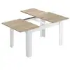 Image de Table à rallonge effet bois beige, blanc 190x90 cm