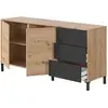 Image de Buffet effet bois beige, anthracite 154x41 cm