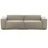 Image de Canapé fixe 3 places en tissu tourterelle 150x95 cm
