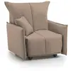 Image de Fauteuil en tissu gris tourterelle 110x90h85 cm