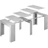 Image de Table console à rallonge effet bois gris 90x51 cm
