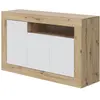 Image de Buffet effet bois beige, blanc 167x42h87 cm