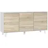 Image de Buffet effet bois blanc 154x41 cm