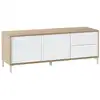 Image de Meuble tv effet bois beige, blanc 147x41 cm