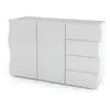 Image de Buffet effet bois blanc brillant 124x40 cm
