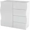 Image de Buffet effet bois blanc brillant 90x40 cm