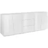 Image de Buffet effet bois blanc brillant 220x43 cm