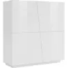 Image de Buffet effet bois blanc brillant 120x43cm