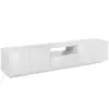 Image de Meuble tv effet bois blanc brillant 220x43cm