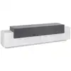 Image de Meuble tv effet bois blanc brillant, ardoise 200x45h52 cm