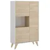 Image de Buffet effet bois beige, blanc 81x43 cm