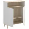 Image de Buffet effet bois beige, blanc 80x40 cm