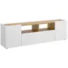 Image de Meuble tv effet bois beige, blanc 148x35 cm
