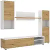 Image de Meuble tv effet bois beige, blanc 181x41 cm