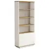 Image de Bibliothèque effet bois beige, blanc 75x27h168 cm