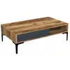 Image de Table basse effet bois noyer, anthracite 105x60h33 cm
