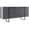 Image de Buffet effet bois anthracite, noir 160x35h80 cm