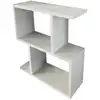 Image de Table basse effet bois blanc 50x18 h55 cm