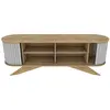 Image de Meuble tv effet bois beige, blanc 180x43 cm
