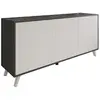 Image de Buffet effet bois anthracite, blanc 154x40h72 cm