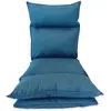 Image de Siège de sol rembourré en métal et polyester bleu foncé