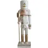 Image de Statuette décorative casse-noisette en bois blanc et or, H 25 cm
