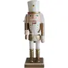 Image de Statuette décorative casse-noisette en bois blanc et or, H 25 cm
