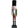 Image de Statuette décorative casse-noisette en bois vert et rouge, H 55 cm
