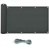 Image de Ecran brise-vue de balcon 0,75x6 m en hdpe gris anthracite
