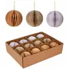 Image de Lot de 12 pendentifs pour arbre de Noël en papier 3 couleurs assorties
