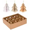 Image de Lot de 12 pendentifs pour arbre de Noël en papier 3 couleurs assorties