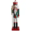 Image de Casse-noisette statuette de Noël en bois avec couronne rouge H 35 cm