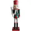 Image de Casse-noisette statuette de Noël en bois avec chapeau rouge H 35 cm