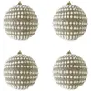 Image de 4 boules de Noël avec perles couleur dorée ø 10 cm