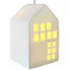 Image de Petite maison de Noël en céramique blanche avec lumières LED à piles