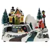 Image de Village de Noël avec mouvement et lumières en pp à piles