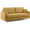 Image de Canapé convertible en microfibre détachable 188 cm jaune
