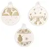 Image de Boules de noël (set de 3) personnages de noël en bois et acrylique