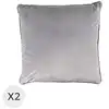 Image de Set de 2 coussins en velours gris 45 x 45 cm