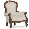 Image de Fauteuil baby en bois d'acajou marron et polyester blanc