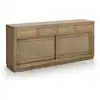 Image de Buffet en bois de mindi beige 4 tiroirs 2 portes L 200 cm